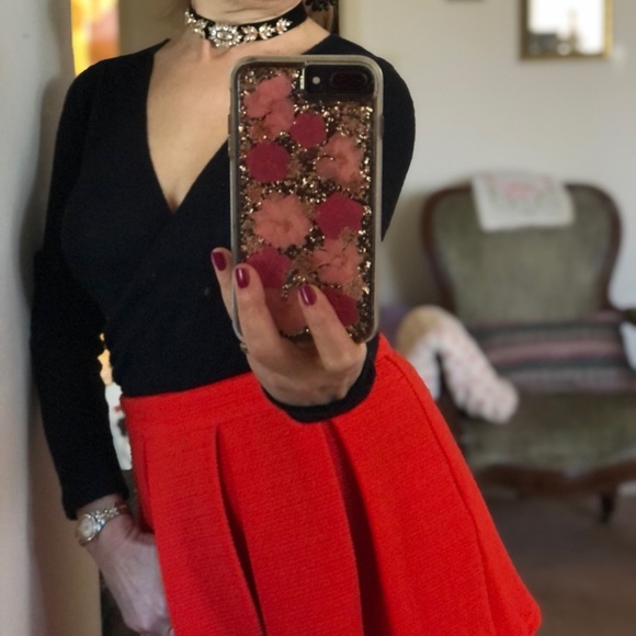 Bright orange vibrant mini skirt - Picture 2 of 10